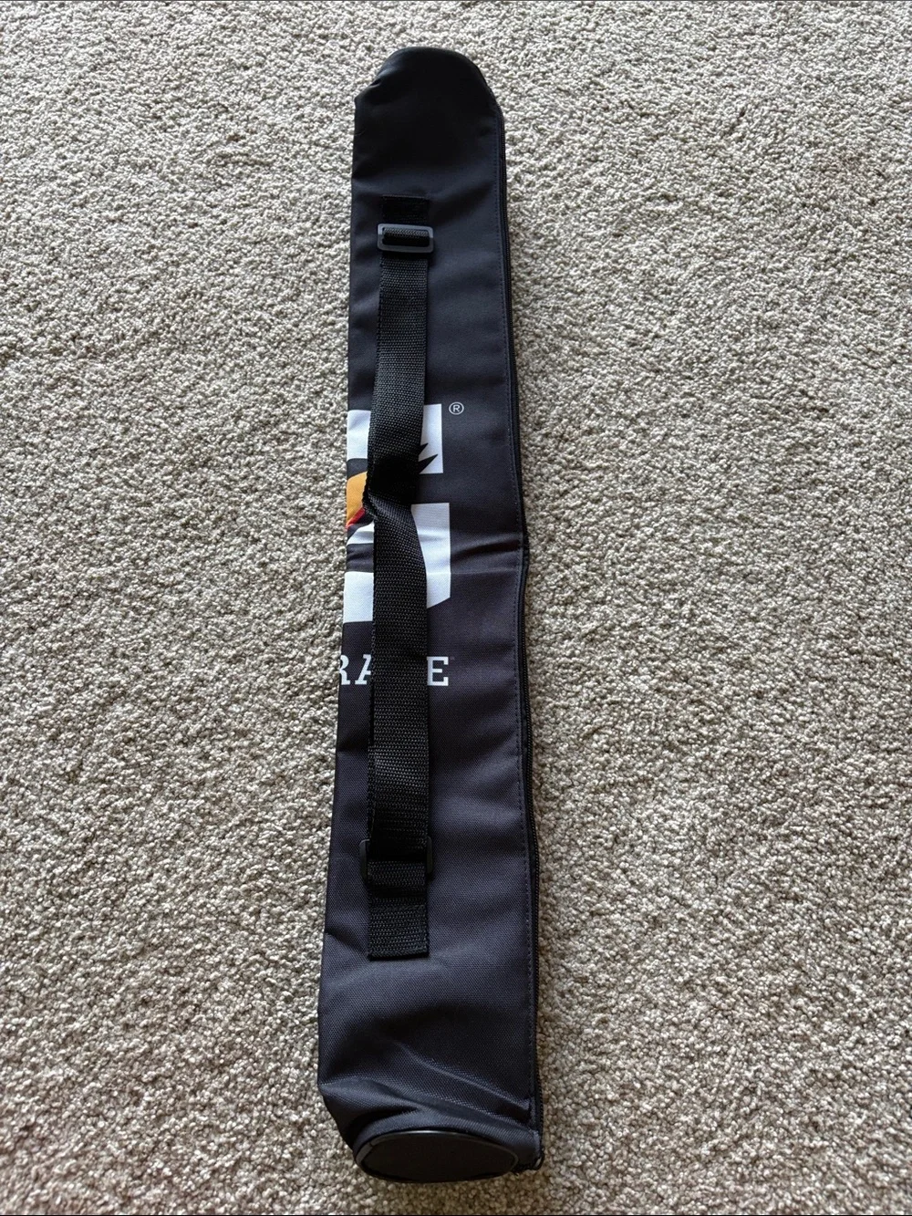 Black Men's Adjustable Strap Travel Sleeve with Logo Accent